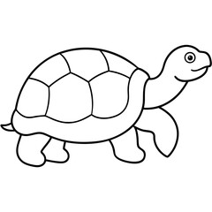 Tortoise line art vector illustration