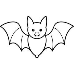 Vampire bat line art vector illustration 