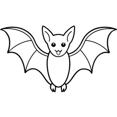 Vampire bat line art vector illustration 