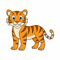  Bengal tiger cartoon art vector illustration