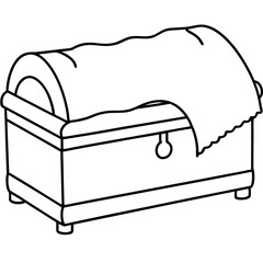 Dresser line art vector illustration 