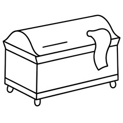 Dresser line art vector illustration 