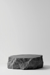 A Stone Podium on a White Background for Product Display and Presentation.