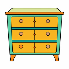 Dresser cartoon art vector illustration 