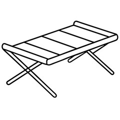 Folding bed line art vector illustration