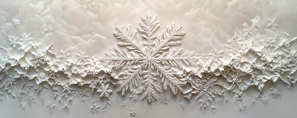 Snowflake featuring exquisite details on a pure white canvas, emphasizing the delicate beauty and craftsmanship of winters natural designs