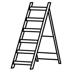  Ladder shelf line art vector illustration