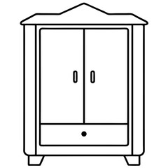 Wardrobe line art vector illustration 