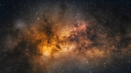 A Starry Night Sky with a Dense Concentration of Stars and Nebulae
