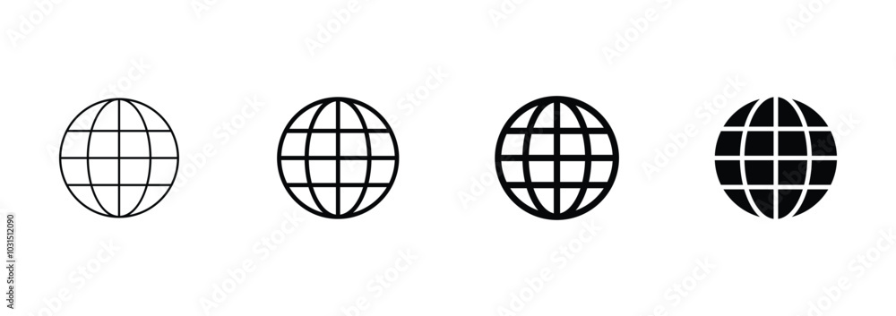 Poster globe icon vector, go to web symbol icon vector