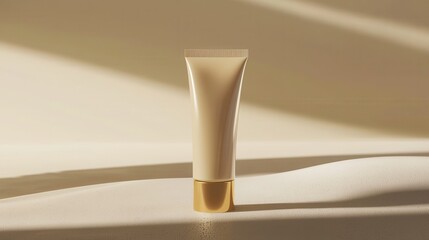 Minimalist Tube on Soft Surface with Gentle Light