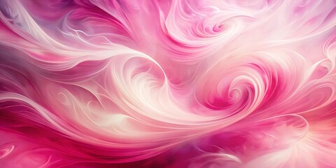 Abstract Whirlwind of Pink and White Hues, Intertwining and Shifting, Creating a Dreamlike Landscape of Fluid Forms