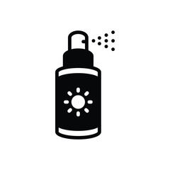 Black solid icon for sunscreen spray