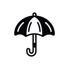 Black solid icon for umbrella