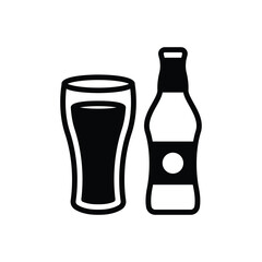 Black solid icon for cold drink