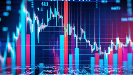 A currency chart comes to life with vivid lines and glowing dots against a simple backdrop. This striking visualization captures market volatility, reflecting the dynamic energy of the financial world