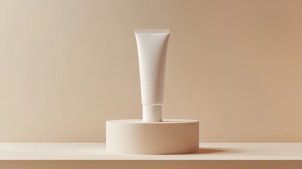 Minimalist Cosmetic Tube on Neutral Background