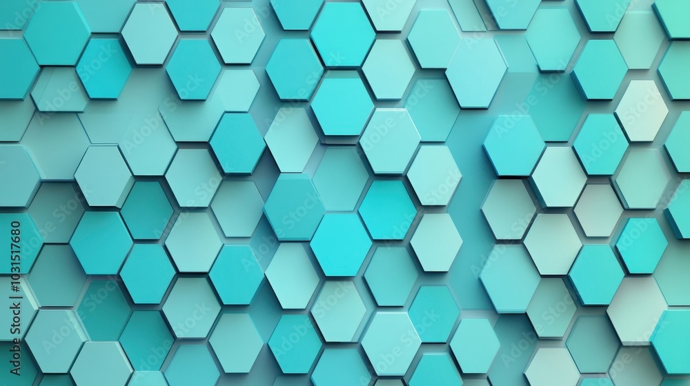 Poster abstract blue hexagon pattern background - geometric shapes and technology design