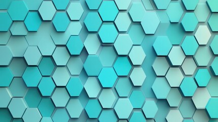 Naklejka premium Abstract Blue Hexagon Pattern Background - Geometric Shapes and Technology Design