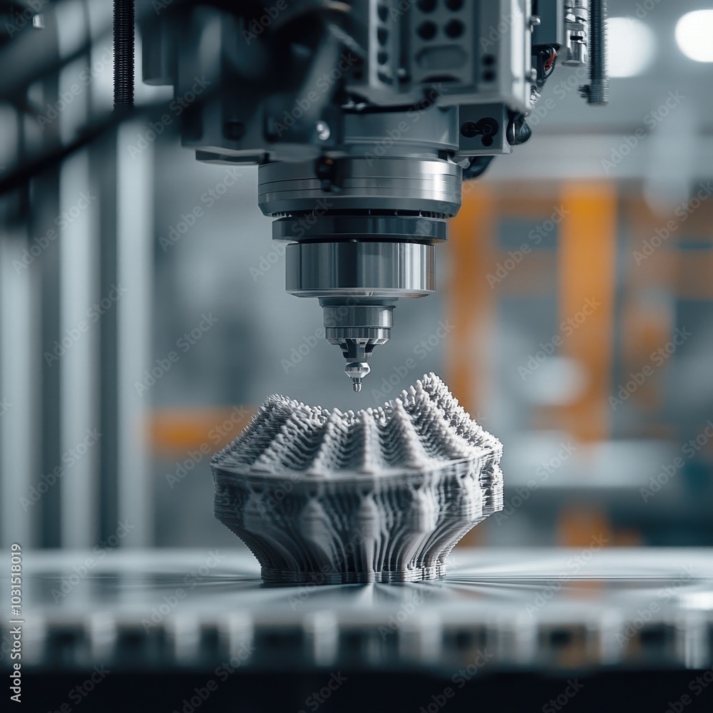 Aufkleber 3d printing technology close-up of a 3d printer head extruding filament to create a complex design.