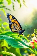 Fototapeta premium butterfly on a flower