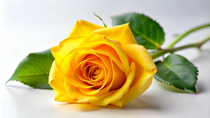 yellow rose isolated on white