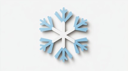 Snowflake design, white isolated background.