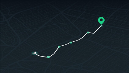 Travel concept. Geolocation and abstract GPS navigation, online navigation map pointer, place mark with map navigation. Tracking path with app. Vector illustration