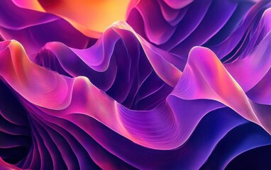 Fototapeta premium Abstract Purple and Pink Wavy Lines Background - Digital Art, Geometric Shapes, Modern Design.