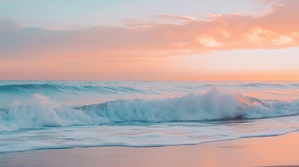 Serene Coastal Waves at Sunset