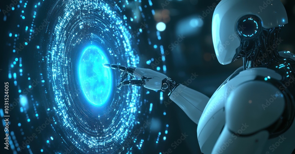 Poster robot interacting with digital interface