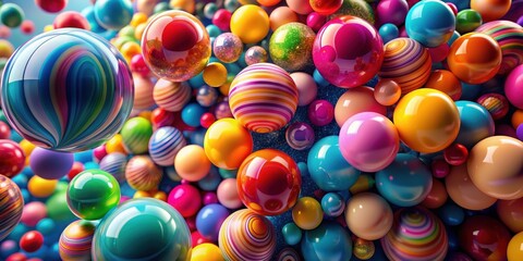 Colorful spheres and balls floating in abstract background, vibrant, colorful,spheres, balls, abstract, background, design