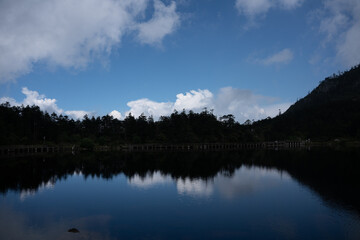 Fototapeta premium reflection of clouds in the lake