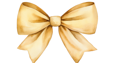 A beautiful yellow watercolor bow, perfect for decorating gifts, crafting, or enhancing any creative project with elegance.