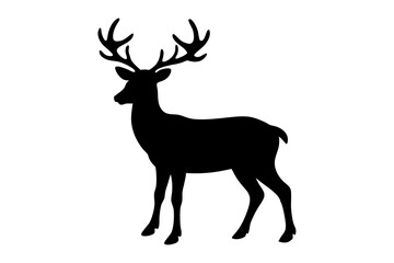 Reindeer | isolated vector silhouette illustration on white background