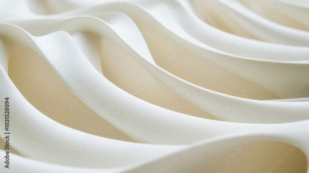 Poster Symmetrical Flow of Abstract Lines, a serene composition of soft, smooth parallel forms creating a harmonious visual rhythm