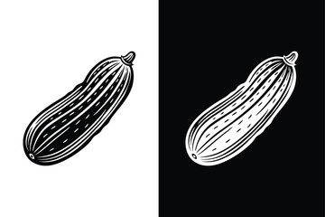 Modern Cucumber Icon. Clean Silhouette in Vector Format