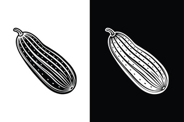Cucumber Icon Silhouette. Clean and Simple Vector Illustration
