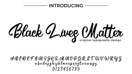 Black Lives Matter Font Stylish brush painted an uppercase vector letters, alphabet, typeface