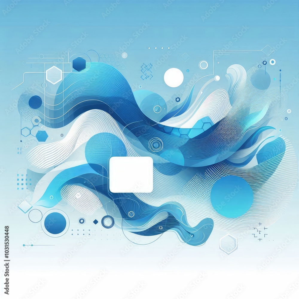 Aufkleber Create a modern digital background using shades of blue, featuring abstract shapes and flowing forms. Incorporate varying textures and gradients to add depth, while maintaining a balanced, harmonious 