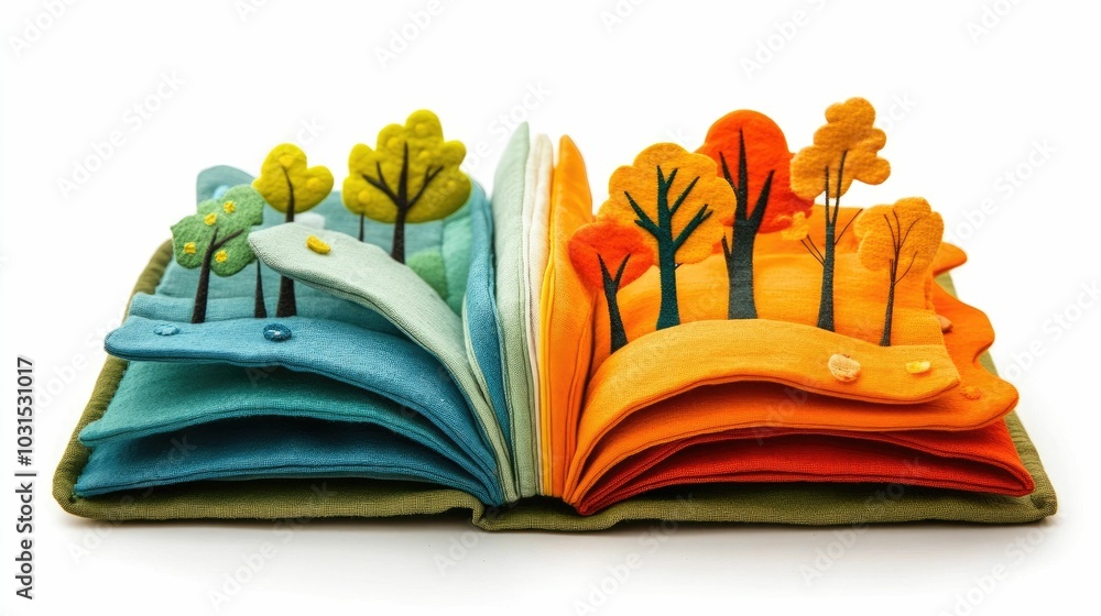 Poster soft cloth book with colorful fabric pages and simple educational toy for babies and toddlers to pro