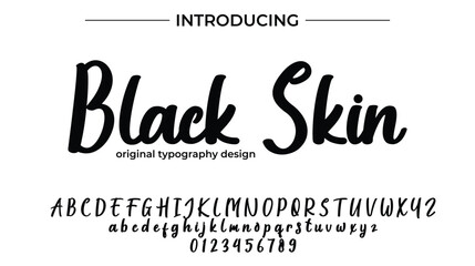 Black Skin Font Stylish brush painted an uppercase vector letters, alphabet, typeface