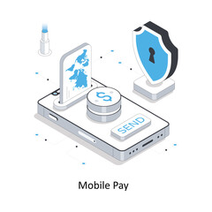 Mobile Pay isometric stock illustration. EPS File stock illustration