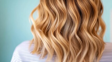 Naklejka premium Hairdresser Carefully Applying Ombre Color to Woman s Hair in Upscale Salon Providing a Luxurious Beauty Transformation for the Client