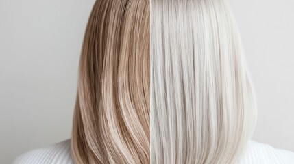Fototapeta premium Skilled Hairstylist Expertly Partings and Highlighting a Woman s Hair During a Detailed Balayage Coloring Session at a Professional Salon
