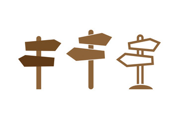 Signpost icon logo design template isolated illustration