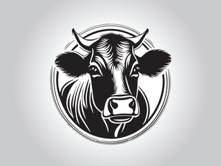 Black animals logo icon on white background generated by ai