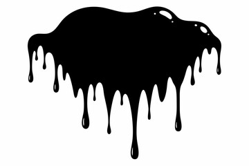 
Dripping Paint Silhouette, Ink blots and drips vector, Horror Halloween Drip Effect


