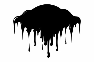 
Dripping Paint Silhouette, Ink blots and drips vector, Horror Halloween Drip Effect


