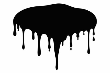 
Dripping Paint Silhouette, Ink blots and drips vector, Horror Halloween Drip Effect


